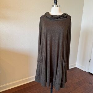 Dark Moss Green Cowl Neck Dress